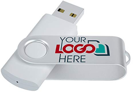 Possibox Clé USB Twister Personnalisée 16 Go Publicitaire avec Le Logo de Votre Entreprise - en Gros - USB 2.0 - Lot de 50 Blanc
