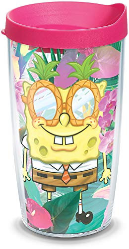 Tervis Nickelodeon™ SpongeBob Schwammkopf Made in USA doppelwandiger isolierter Becher hält Getränke kalt und heiß, 473 ml, tropisch