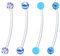 Piercing Grossesse Nombril Flexible Plastique Transparent Bioflex Retainers Long Piercing Nombril Ventre Anneaux Piercing Ventre Bar 38mm Longueur Ajustable Perle Cristal Boule 14G 4 Pièces
