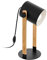 EGLO Tischlampe Hornwood, 1 flammige Vintage Tischleuchte im Industrial Design, Retro Nachttischlampe aus Stahl und Holz, Farbe: Schwarz, creme, braun, Fassung: E27, inkl. Schalter