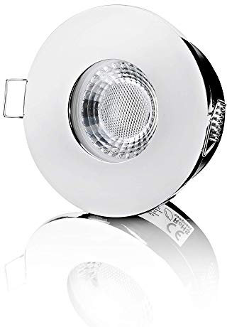 lambado® Premium LED Spots IP65 Flach für Badezimmer in Chrom - Moderne Deckenstrahler/Einbaustrahler für Außen inkl. 230V 5W Strahler warmweiß dimmbar - Hell & Sparsam