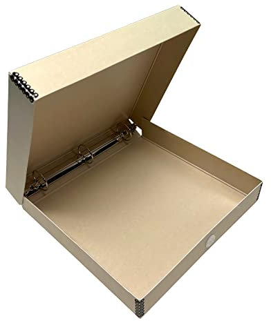 Lineco Archival Tan 3-Ringbuch Konservierungsalbum Box Einzigartiges Design zum Aufbewahren, Schützen, Organisieren von Fotos, Kunst, Fotografie, Handwerk Säurefrei & Ligninfrei