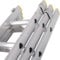 2.5m – 5.5m Aluminium TRIPLE Section Extension Ladders & Stabiliser Feet – 27 Rung - Lightweight Metal Construction – Non-Slip Feet & Treads – Ribbed ‘D’ Rungs – 3 Ladder Adjustable Height