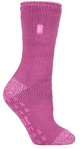 HEAT HOLDERS - Damen Warme Anti Rutsch Stopper Thermo Socken mit ABS Sohle 2.3 TOG (37-42 EU, Pink (Juniper))