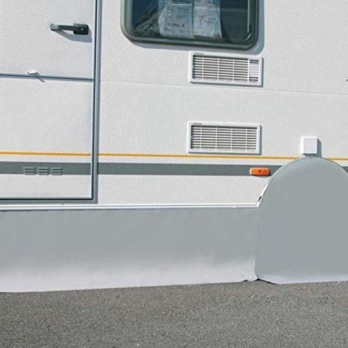 Berger - Telo protettivo per Camper e caravan - Copertura antivento, grembiule da pavimento, telo auto - protezione per roulotte, skirting antivento - grigio - 600x50cm