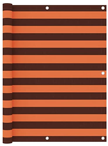vidaXL Balkon Sichtschutz Bespannung Terrasse Windschutz Sonnenschutz Balkonbespannung Balkonverkleidung Orange Braun 120x400cm Oxford-Gewebe