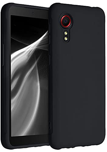 kwmobile Hülle kompatibel mit Samsung Galaxy Xcover 5 Hülle - weiches TPU Silikon Case - Cover geeignet für kabelloses Laden - Schwarz matt