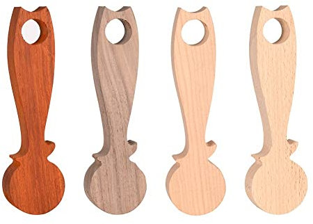 PandaHall 4pcs Wood Carving Spoon Blank 4 Colors Cat Shape Unfinished Wooden Spoon Craft Whittling Kit for Whittler Starter