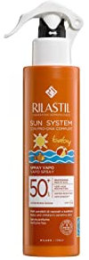 Rilastil Sun System Spray Baby, Vapo, Emulsione Corpo, Texture Leggera, per Pelli Sensibili di Neonati e Bambini SPF 50+ Protezione Molto Alta, Confezione da 200ml
