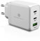 Wicked Chili 65W USB-C GaN Ladegerät, 3-Port Netzteil mit Dual USB-C und USB-A Anschluss, kompatibel mit Microsoft Surface Laptop, Surface Book, Surface Go, Surface Pro, Notebook, Handy und Tablet