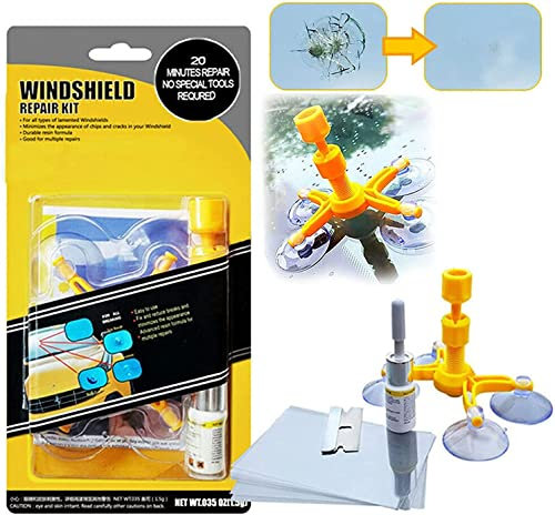 ONE BEST DEAL Windshield Repair Kit Fix Glass Wind Screen Chip Crack Car Cracks | Scratch | Chips | Nicks | Half-Moon | Star-Shaped | Bulls-Eye Windscreen Window UK