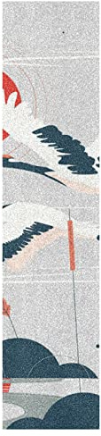 KAAVIYO Japanischer Sonnenwolkenkranich Skateboard Griptape rutschfest Selbstklebend Longboard Griptapes Aufkleber Griffband 9x33in,44x10in(1pcs)