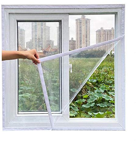 IBOWZ Isolierte Fensterfolie Planen-Fenster-Isolierfolie, Kunststofftabletten, die Isolierfolie Winddicht und verschleißfest versiegeln, für Familienfenster, 18 Größen, anpassbar (Color : Clear,SI