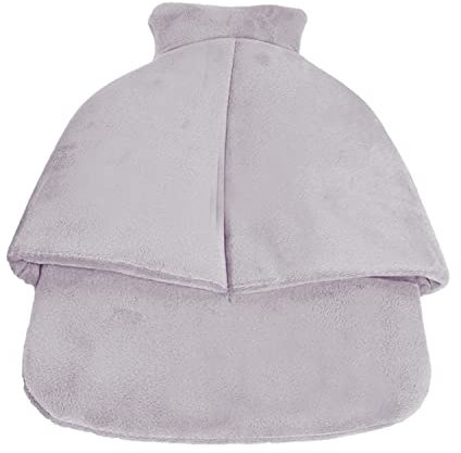 Wärmflasche Fußwärmflasche VIVA LIVING Flauschfell Velour Bezug waschbar 1,6L Grau-Velour