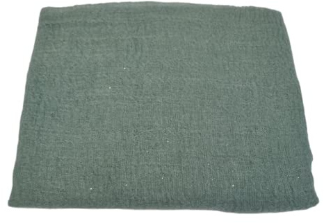 Kiran Fashion Glitzer Crinkle Rubble Shiny Long Big Maxi Scarf Scarves Hijab Headwrap, Green, One size