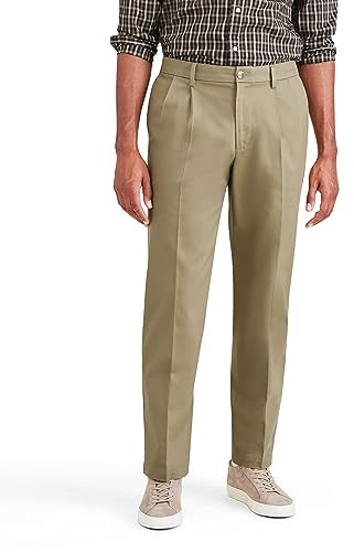 Dockers® Men's Signature Khaki Classic Fit Iron Free with Stain Defender® - Pleated (Regular and Big & Tall), New British Khaki, 40W x 30L