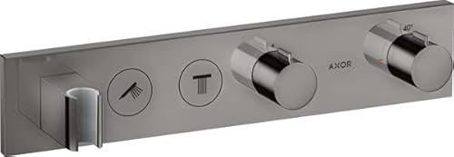 hansgrohe AXOR ShowerSolutions Thermostatmodul Select 460/90, Unterputz, 2 Verbraucher, Fertigset, Farbe: Polished Black Chrome