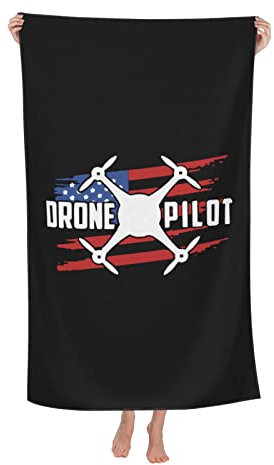 Serviette De Plage Drone USA Drapeau Respirabilité Débarbouillettes Sécher Vite Multifonctionnel Gant De Toilette pour Salle De Bain Douche Femmes 80X130Cm