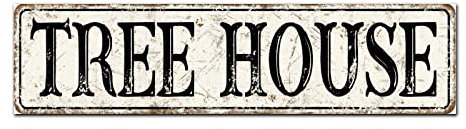 Madcolitote Retro-Baumhaus-Holzschild, Baumhaus, Straßenschild, rustikale Holzkunst, Bauernhaus, Wanddekoration, Küche, Heimdekoration, Schilder, Wandbehang, Geschenk, 15,2 x 61 cm