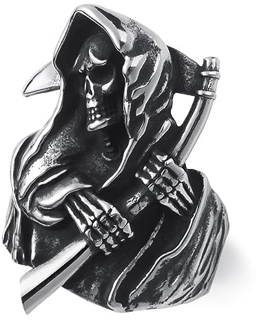 WESTMIAJW Mens Skull Ring Stainless Steel Gothic Punk Skull Rings Jewellery for Men Size Q,S,T1/2,V1/2,Y,Z+1