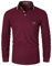 LIUPMWE Mens Long Sleeve Polo Shirts Contrast Color Casual Tennis T-Shirt Cotton Tee Tops,Red-40,M