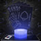 Lampephoto.fr Nachttischlampe - Touch-Nachtlicht Casino Poker-Karten 3D-LED-Lampe Illusion, Geschenkidee Weihnachten Geburtstag Junge und Mädchen Nachttischlampe Kinder- oder Erwachsenenzimmer TOP