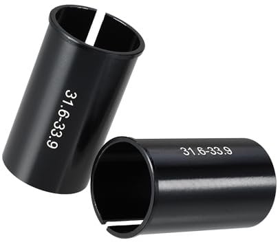Motoforti Universal Bike Seat Post Tube Adapter Sleeve, 31.6mm to 33.9mm, 2Pcs