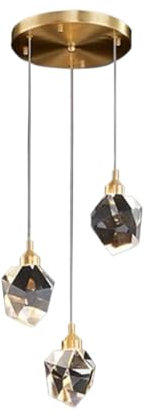 Kristall Pendelleuchte Kupfer K9 Kristall Pendelleuchte Moderne Kristall Gold Hängelampe Höhenverstellbare Deckenleuchte for Kücheninsel Schlafzimmer Nachttisch Esszimmer Bar ( Color : Warm Light -300