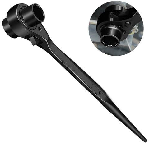 HOMURY Cliquet d'échafaudage 19/22 mm - Clé à cliquet réversible droite/gauche - Clé à podger multifonction en CR-V avec surface chromée mate
