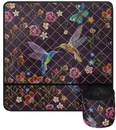 Belidome Kolibri-Blumen-Nähmaschinen-Organizer, Staubschutz mit Tasche