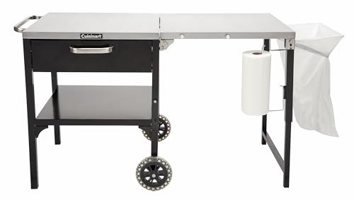 Cuisinart Prep 'n Cook Outdoor-Tisch und Grillständer, Edelstahl-Klapptisch mit Rollen, 121,9 x 61 cm, Vorbereitungsstation für Zuhause, Grillen, Heckklappen, Kochausflüge