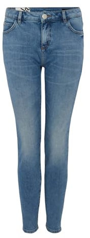 OPUS Damen Slim | Slim Jeans Evita Mid Rise mit Stretch-Anteil Light Casual Blue, 38 L30