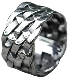 BEDT Neue Herrenringe Nordic Viking Gebratener Teig Twist Stricken Ringe Amulett Schmuck Vintage