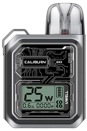 Uwell Caliburn GK3, Pod System, E-Zigarette, 900 mAh, 2,5 ml, Farbe silver