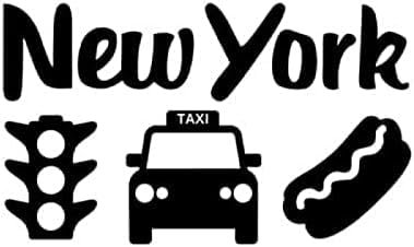 CRAFTIOS Autoaufkleber, 15 cm, York Taxi, Ampel, Hund, Modisch, Selbstklebend, Vinyl, Autoaufkleber, Schwarz/Silber