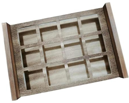 DimyFew Soporte Organizador para Copas de Vino, Soporte de Almacenamiento para Tazas de Bebidas, Soporte para Servir Copas de Vino, Madera para El Hogar,