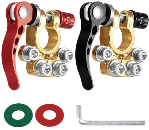 Connettore a Sgancio Rapido,Morsetti Batteria Auto,12V Batteria Terminali,Attacco Rapido,Morsetti di Batteria Attacco Rapido Connettori Terminali di Batteria per Auto Roulotte Camper (Rosso Nero)