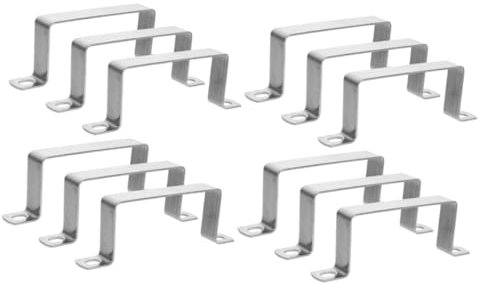 jojofuny 12 Pièces Carte Tube Carré Inox Support De Serrage Pour Tube Carré Collier De Serrage Pour Tuyaux Carrés Clip De Tube De Support En u Pinces à Fil Socle De Soutien Acier Inoxydable