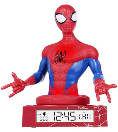3D Spiderman Digitaler Wecker für Kinder, Nachtlicht