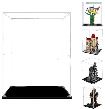 50cm Hoch 3mm Acryl Vitrine für Lego Chewbacca 75371 Freiheitsstatue 21042 Blumen 10313,30x30x50cm Groß Schaukasten für Figuren Puppe