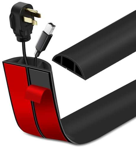 Passage de Cable au Sol adhésive PVC Flexible goulotte Passe Cable pour Bureau Maison entrepôt Concert (6m×5cm, Noir)