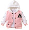 Fldy Kinder Baby Mädchen Baseball Jacke Mit Kapuzen Hoodie Sport Freizeitjacke Mit Druckknöpfe Gr. 68-98 Rosa 80-86