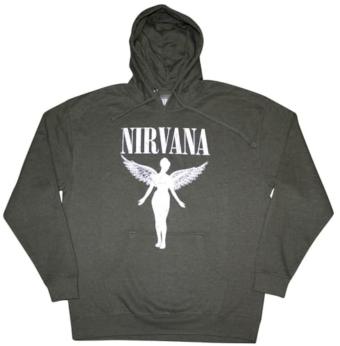 Rock Off officially licensed products Nirvana Angelic Mono Logo Pullover Hoodie XL Green
