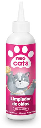 NEO CATS - Limpiador de Oídos para Gatos con Árbol de Té y Aloe Vera - Previene Otitis, Ácaros y Reduce el Mal Olor - Fórmula con pH Adaptado y Extracto Natural - 125 ml