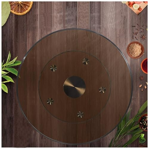 FENGZEQUAN Plato Giratorio Lazy Susan para Cocina, Plato Giratorio de Vidrio Lazy Susan, Bandeja Giratoria, Plato Grande para Servir, Mesa de Comedor Giratoria de 360 Grados(80cm/32in)