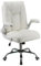 T-THREE.Ergonomic office swivel chair, executive seat with PU leather gaming chair, supports up to 150kg（White）