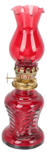 MAGICLULU Retro Petroleumlampe Glas Öllampe Vintage Kerosinlicht Winddichte Beleuchtung Wohndeko Wohnzimmer Schlafzimmer