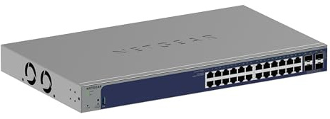 NETGEAR 28-Port Gigabit Ethernet Smart Switch (GS728TXv3) Managed, mit 24 1G, 4 10G-SFP+, optionales Insight Cloud-Management, Desktop- oder Rack-Befestigung