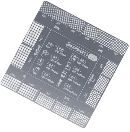 Coffee Grind Size Chart - Coffee Grind Measure Tool Size Chart | Stainless Steel Grinders Brewing Tools Kitchen Gadgets for Household Professional Cafe Counters