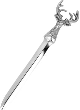 Edler Brieföffner mit Hirsch-Kopf, Silberfarben, Gravurfähig